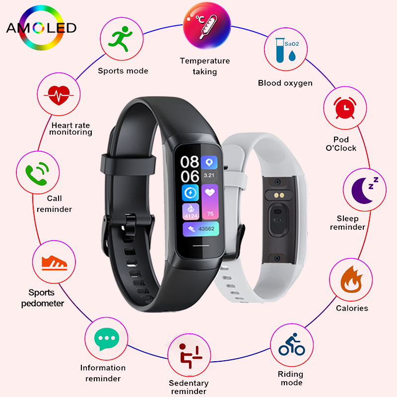 Android Smartwatch Accessories - LIGE 1.1 Inch Amoled Heart Rate