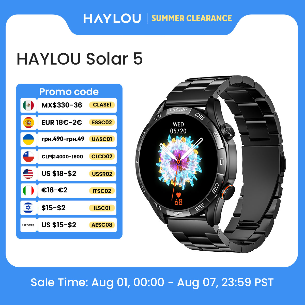 HAYLOU Solar 5 Voice Calling S - Android Smartwatch Accessories recension och pris