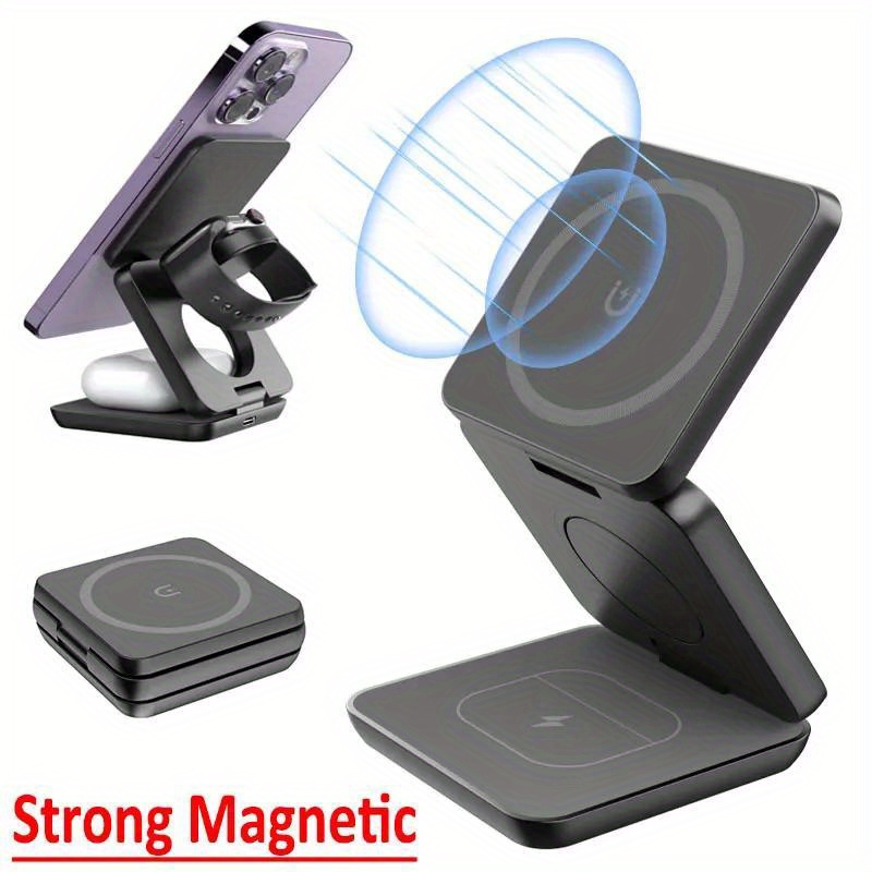 Foldable 3 in 1 Fast Wireless  - Watch Charger Cable recension och pris