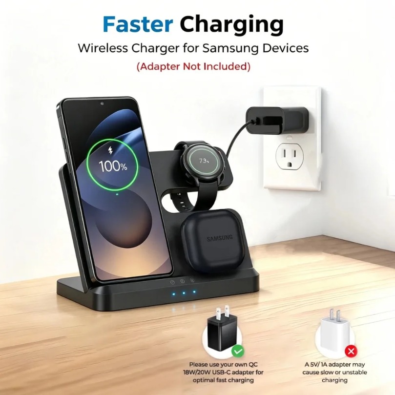 3 in 1 Fast Wireless Charger F - Watch Charger Cable recension och pris