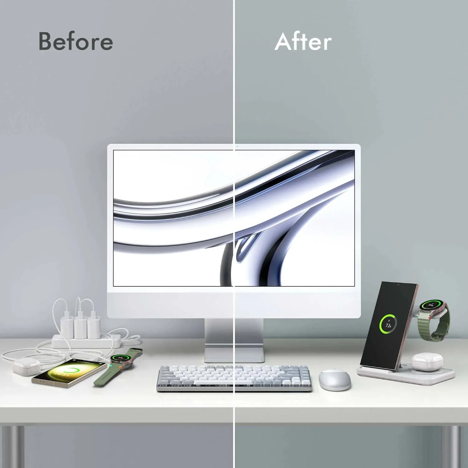 Desktop 3-in-1 Wireless Charge - Watch Charger Cable recension och pris