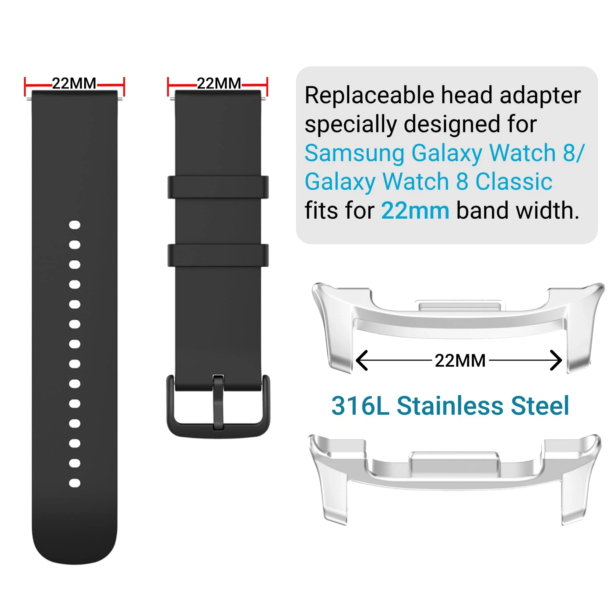 2PCS Stainless Steel Watch Ada - Watch Band Connector recension och pris
