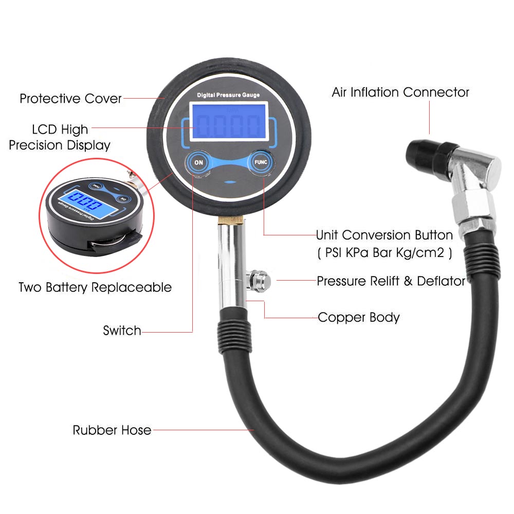 0-200Psi Tire Pressure Gauge M - Smartwatch Universal recension och pris