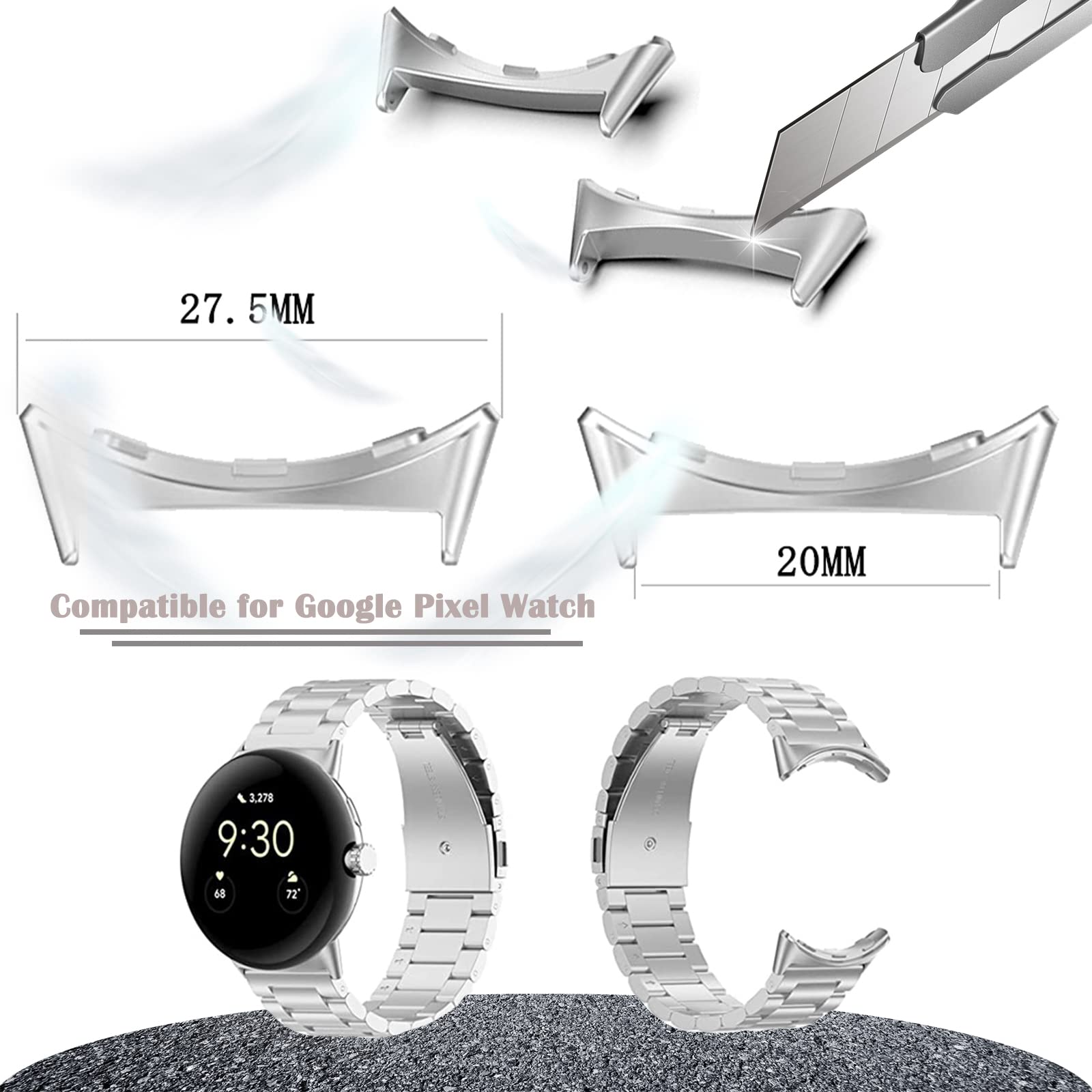 1/2 pair Metal Connector For G - Watch Band Connector recension och pris