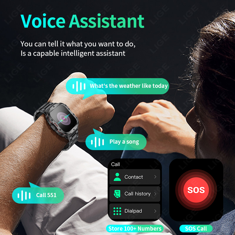 LIGE 2026 New 1.96''HD Screen  - Android Smartwatch Accessories recension och pris