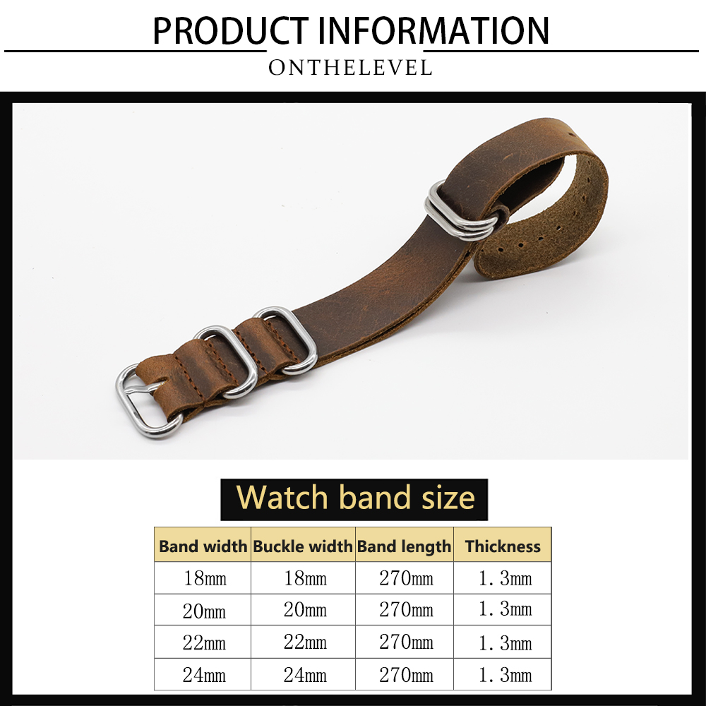 Genuine Leather Watch Band 18m - Nylon Nato Strap recension och pris