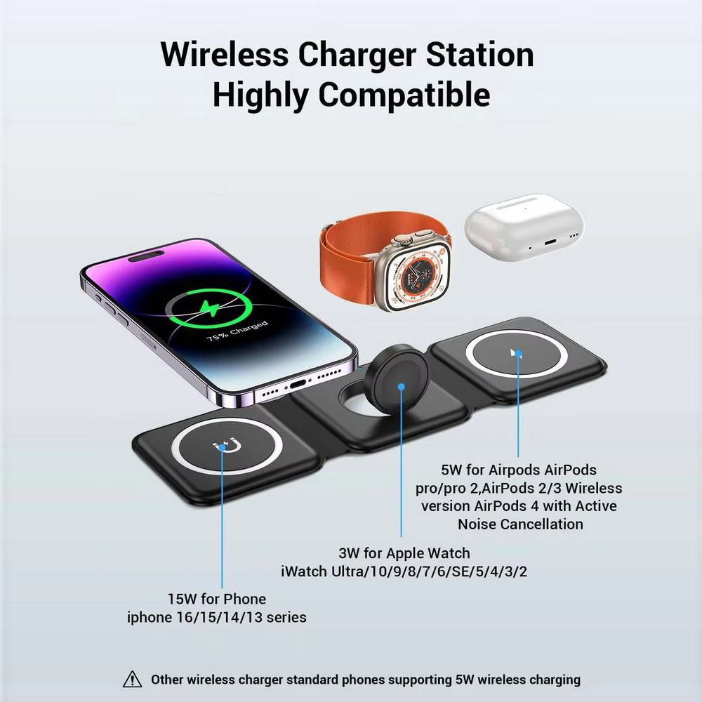 3-in-1 Magnetic Folding Wirele - Watch Charger Cable recension och pris