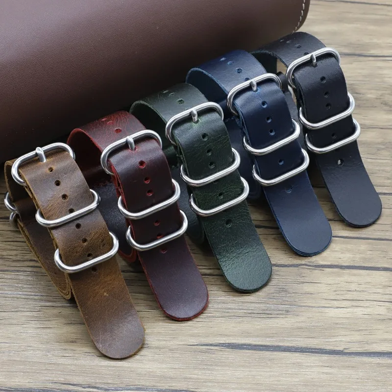 Vintage Genuine Leather Watch  - Nylon Nato Strap recension och pris