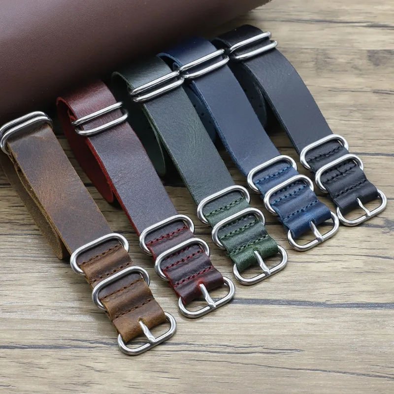 Vintage Genuine Leather Watch  - Nylon Nato Strap recension och pris