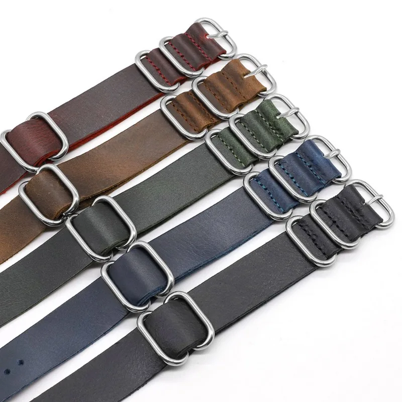 Vintage Genuine Leather Watch  - Nylon Nato Strap recension och pris