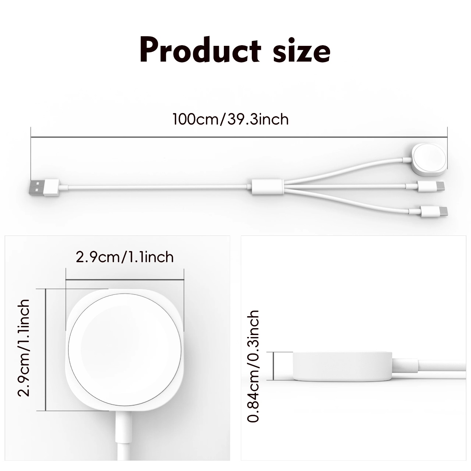 3 in 1  Magnetic Watch Charger - Watch Charger Cable recension och pris