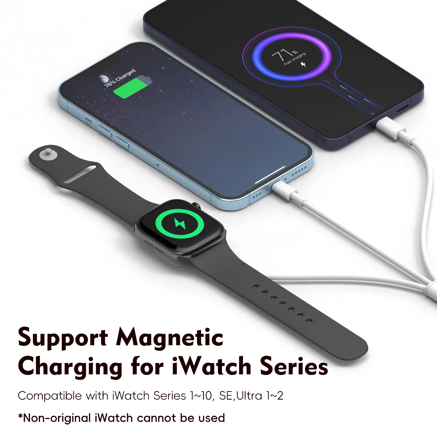 3 in 1  Magnetic Watch Charger - Watch Charger Cable recension och pris