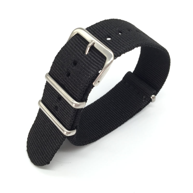 Black Nylon Strap for 16mm 18m - Nylon Nato Strap recension och pris
