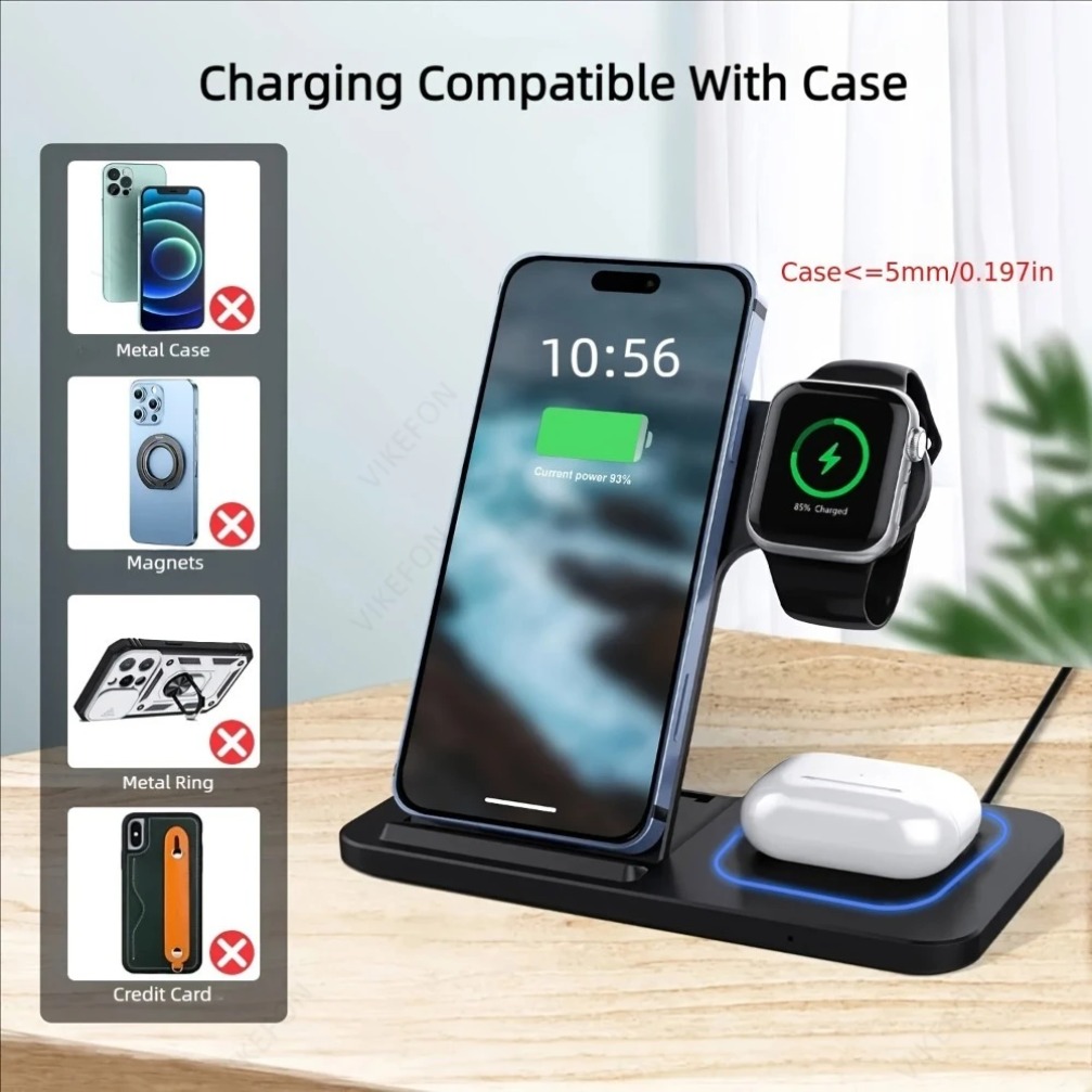 Foldable 3 in 1 Wireless Charg - Watch Charger Cable recension och pris