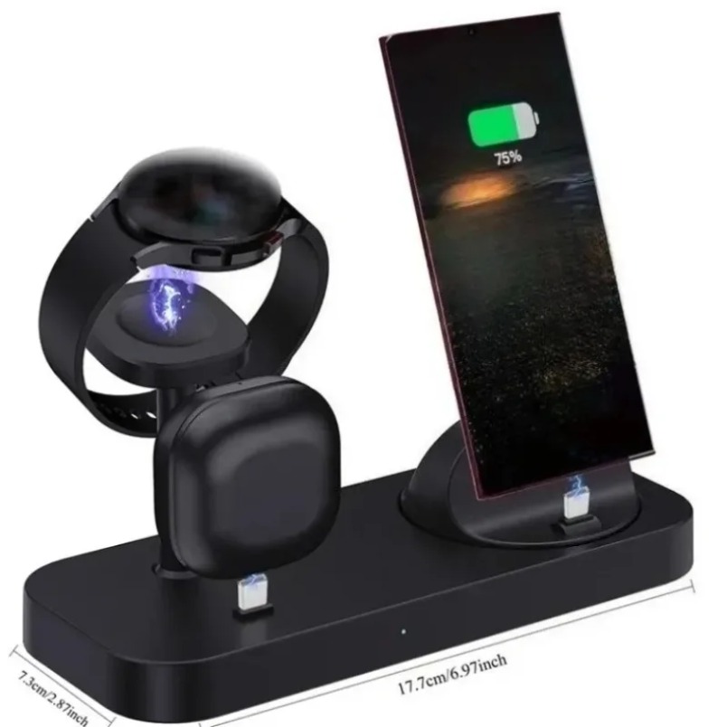 3 in 1 Wireless Charger Dual C - Watch Charger Cable recension och pris
