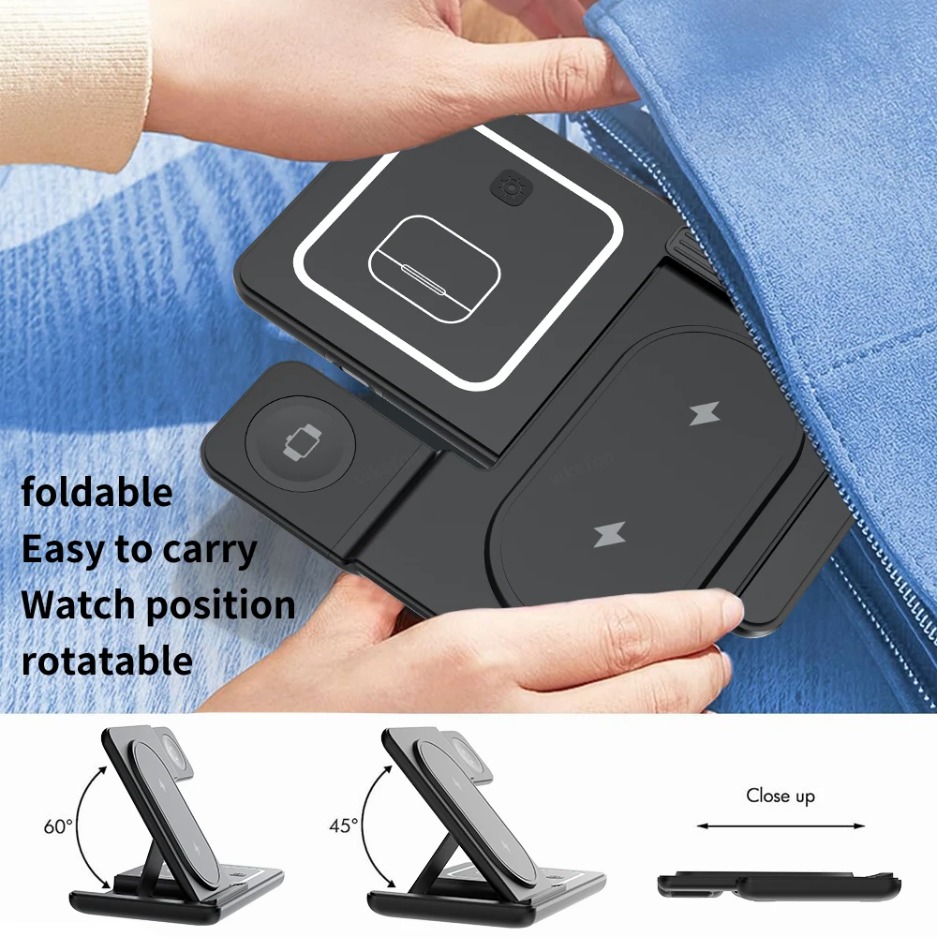 3 In 1 Foldable Wireless Charg - Watch Charger Cable recension och pris